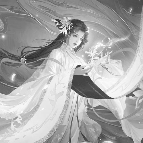 古风女生头像黑白图片高清
