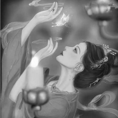 古风女生头像黑白图片高清