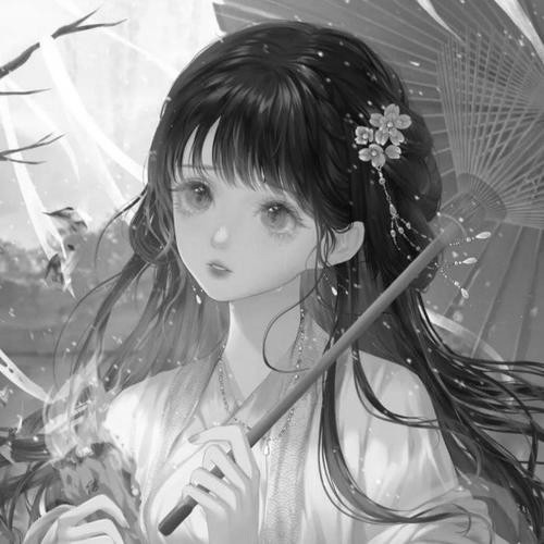 古风女生头像黑白图片高清