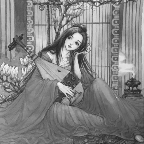 古风女生头像黑白图片高清