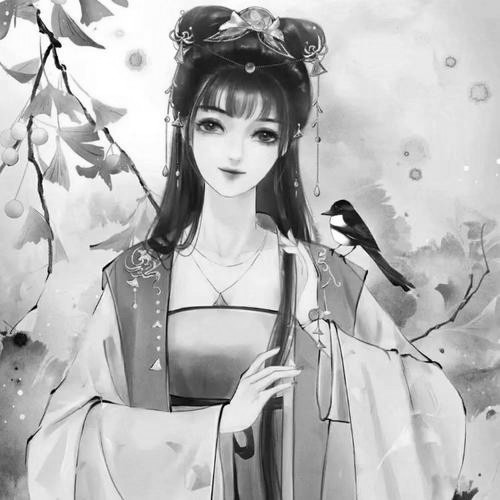 古风女生头像黑白图片高清