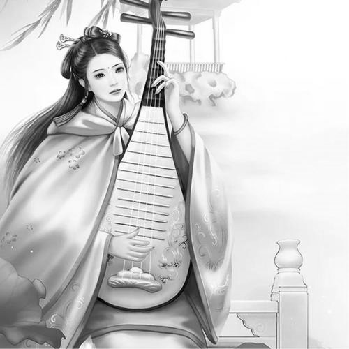 古风女生头像黑白图片高清