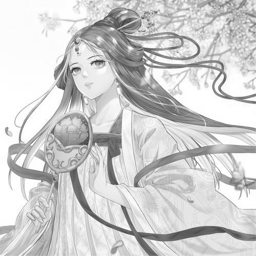 古风女生头像黑白图片高清