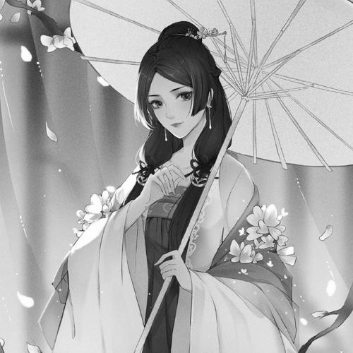 古风女生头像黑白图片高清