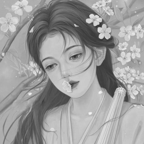 古风女生头像黑白图片高清