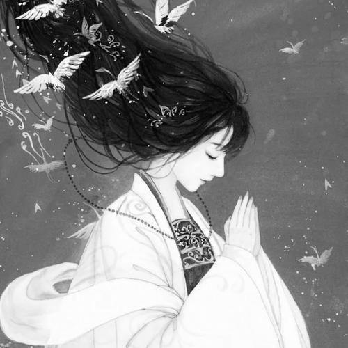 古风女生头像黑白图片高清