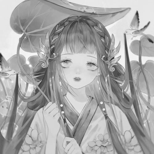 古风女生头像黑白图片高清