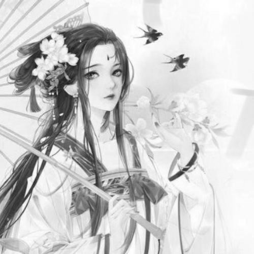 古风女生头像黑白图片高清
