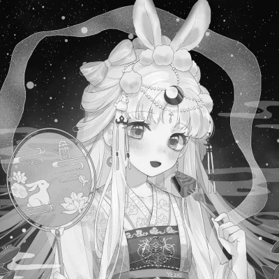 古风漫画女头黑白动漫优质图片