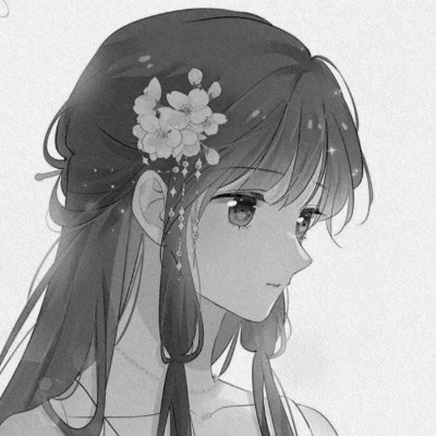 古风漫画女头黑白动漫优质图片