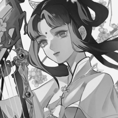 古风漫画女头黑白动漫优质图片