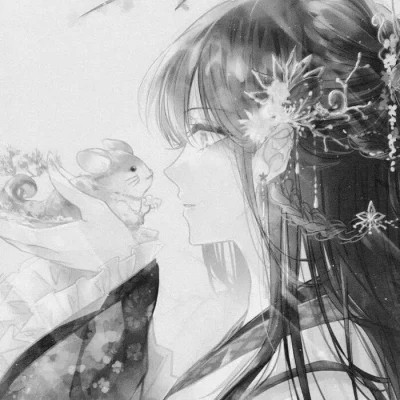 古风漫画女头黑白动漫优质图片