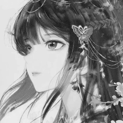 古风漫画女头黑白动漫优质图片