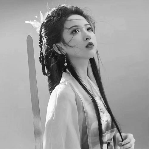 古风女头动漫黑白唯美图片