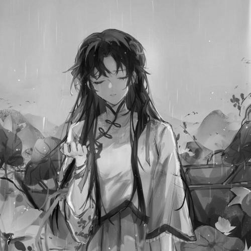 古风女头动漫黑白唯美图片