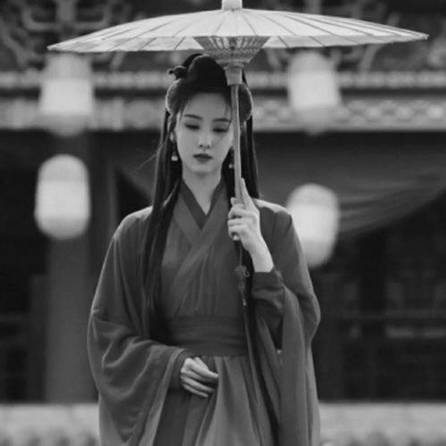 古风女头动漫黑白唯美图片