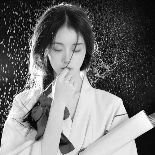 古风女头动漫黑白唯美图片