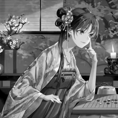 古风女头动漫黑白唯美图片