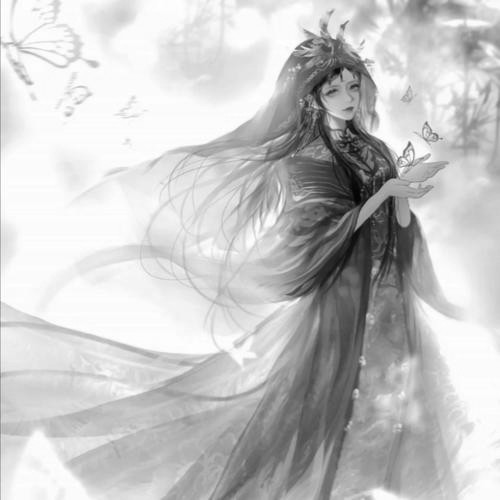 古风女头动漫黑白唯美图片