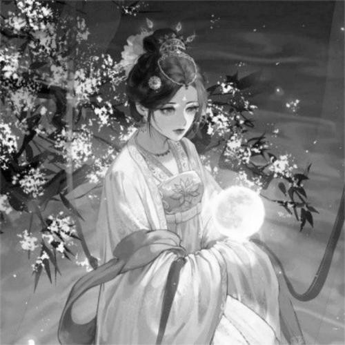 古风女头动漫黑白唯美图片