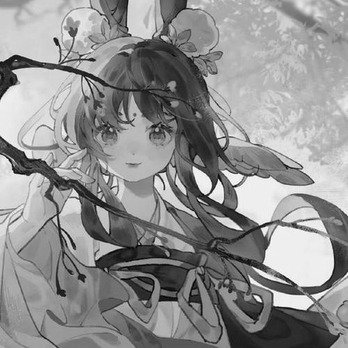 古风女头动漫黑白唯美图片