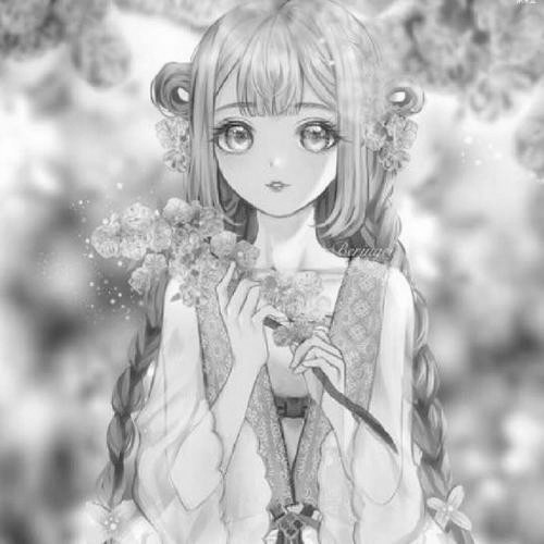 古风女头动漫黑白唯美图片