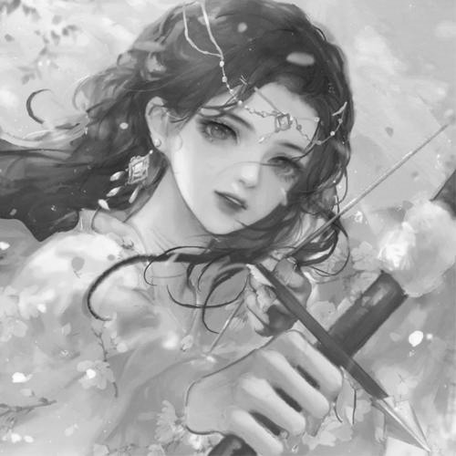古风女头动漫黑白唯美图片