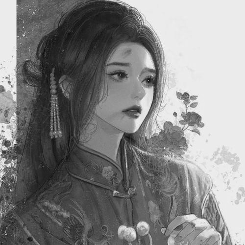 古风霸气头像黑白女