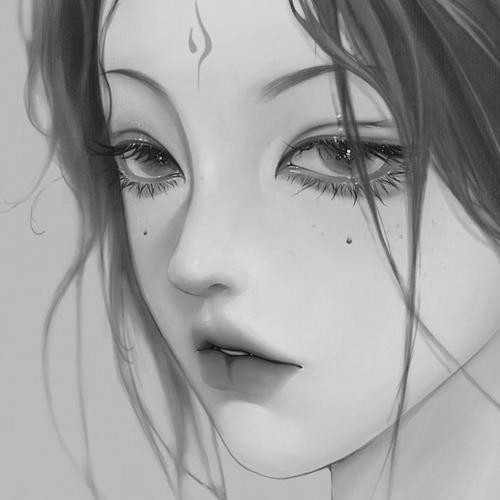 古风霸气头像黑白女