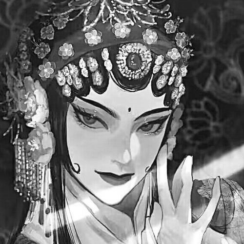 古风霸气头像黑白女
