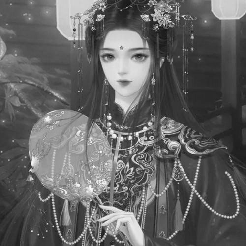 古风霸气头像黑白女