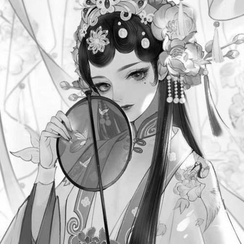 古风霸气头像黑白女