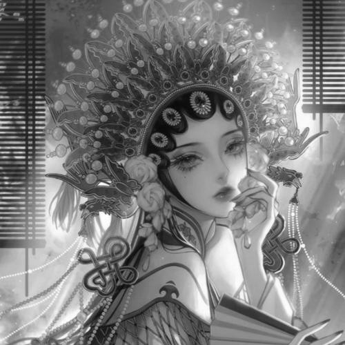 古风霸气头像黑白女