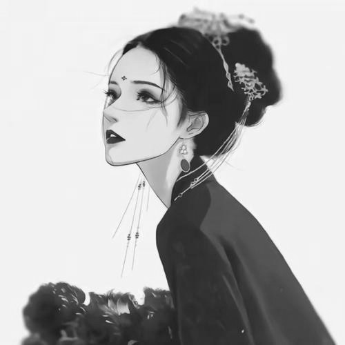 古风霸气头像黑白女