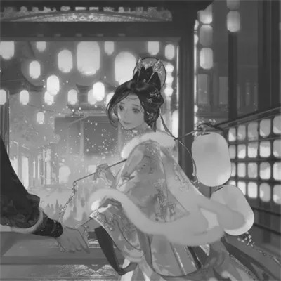 情侣头像一人一半黑白动漫图片
