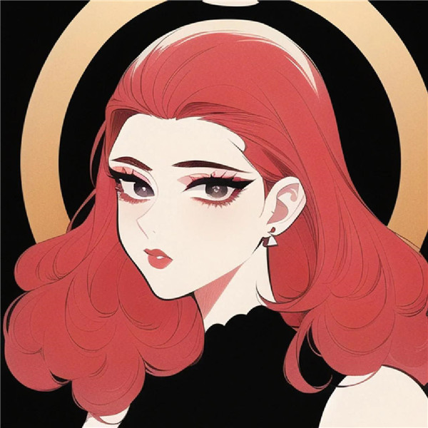 红发高冷动漫美女头像图片