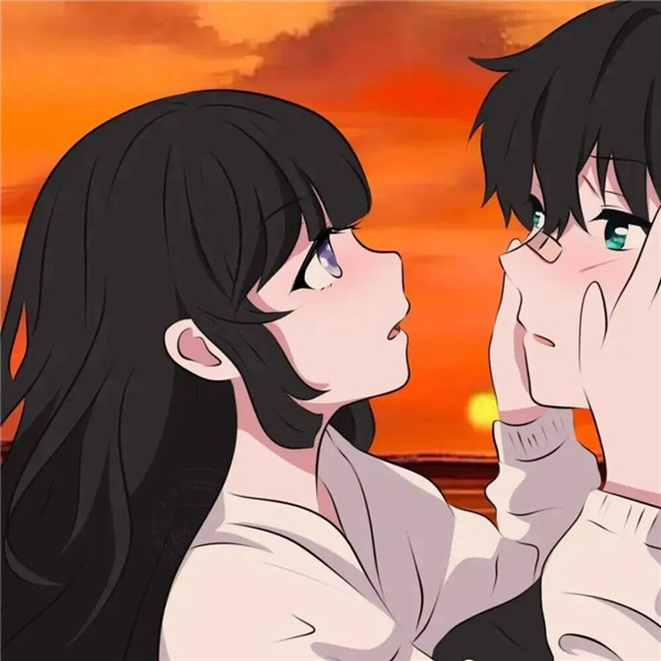 手绘图片情侣一男一女头像高清