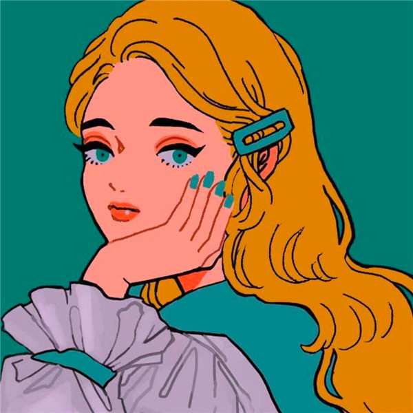复古ins女生头像漫画高清图片