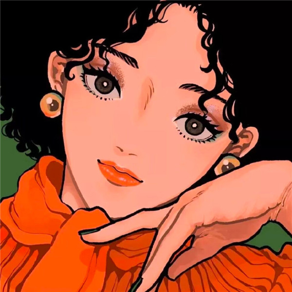 复古ins女生头像漫画高清图片
