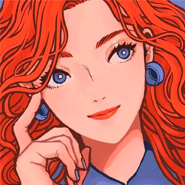 复古ins女生头像漫画高清图片