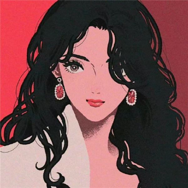 复古ins女生头像漫画高清图片