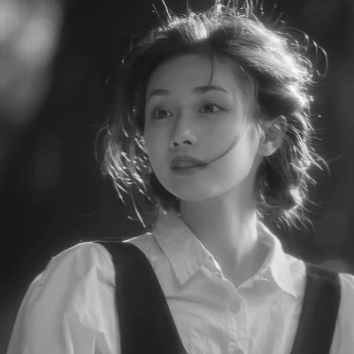唯美头像女有气质黑白照片