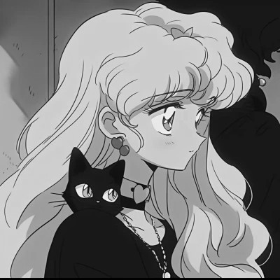 二次元黑白头像女