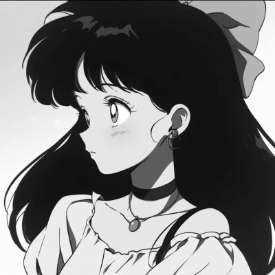 二次元黑白头像女