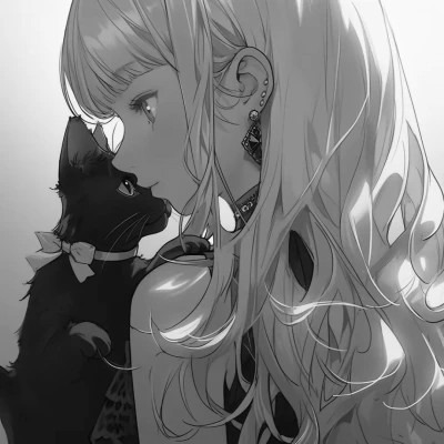 二次元黑白头像女