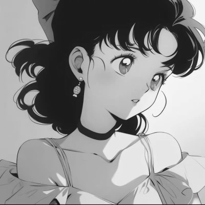 二次元黑白头像女