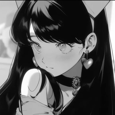 二次元黑白头像女