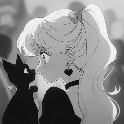 二次元黑白头像女