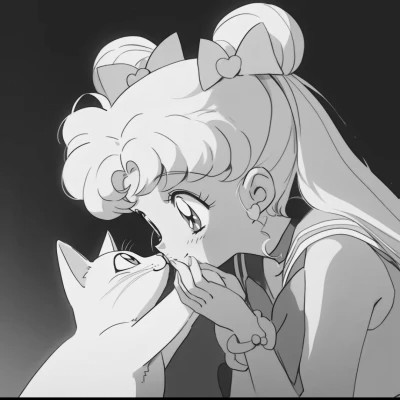 二次元黑白头像女