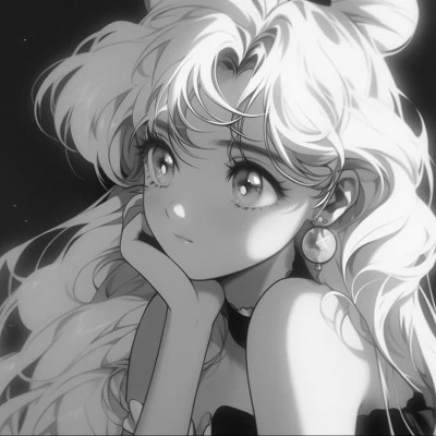 二次元黑白头像女